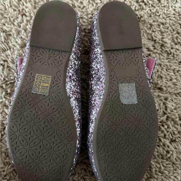 Kurt Geiger Purple Glitter Flats with Rhinestones - Picture 5 of 6